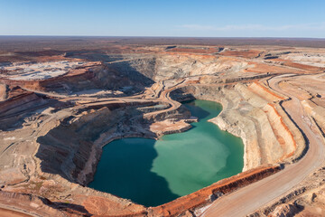 Aerial view of a mine site in Australia