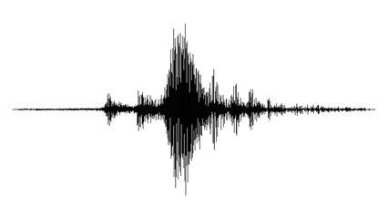 Earthquake seismograph wave, seismic activity vibration sound graph. Vector seismogram, ground motion waveform of earthquake. Quake sound wave record diagram, seismology and natural disaster themes © Vector Tradition