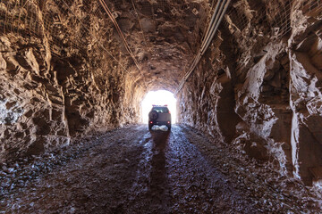 A light vehicle leaves the mining portal at a site in Australia