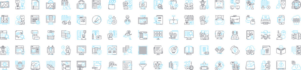 Business plan vector line icons set. Business, Plan, Strategy, Financing, Proposal, Start-up, Objectives illustration outline concept symbols and signs