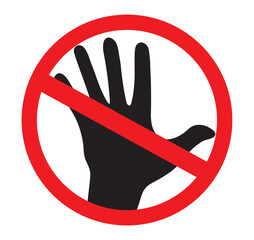 Stop hand icon. Stop hand vector design.