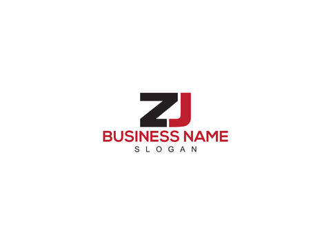 Minimalist Alphabet Letter ZJ z j Logo Design For Business