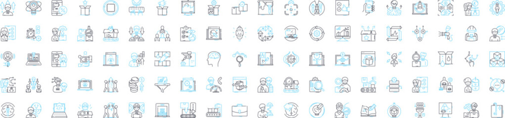 Content management system vector line icons set. CMS, Content, Management, System, Creation, Publishing, Storage illustration outline concept symbols and signs