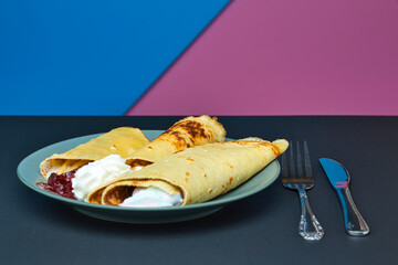 pancakes with ice cream