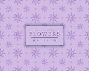 Floral watercolor purple Seamless Pattern Design Background, Colorful Seamless Floral Pattern	
