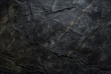 Matte black marble stone texture with muted gold highlights, generative ai composite.