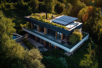 Erneuerbare Energie - Solar - Hausbau - Neubau with Generative KI