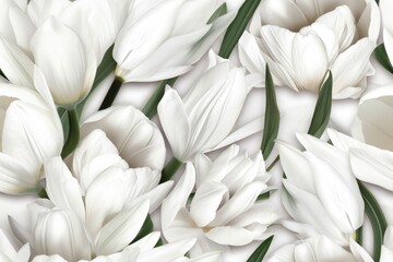 Spring White Tulip Tulips Flower Flowers Seamless Repeating Repeatable Texture Pattern Tiled Tessellation Background Image