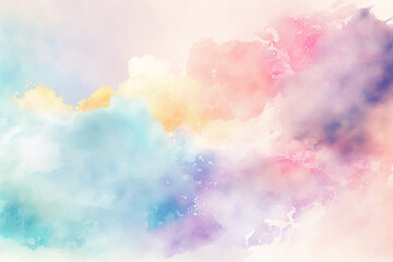 Abstract colorful pastel watercolor digital art background