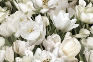 Spring White Tulip Tulips Flower Flowers Seamless Repeating Repeatable Texture Pattern Tiled Tessellation Background Image