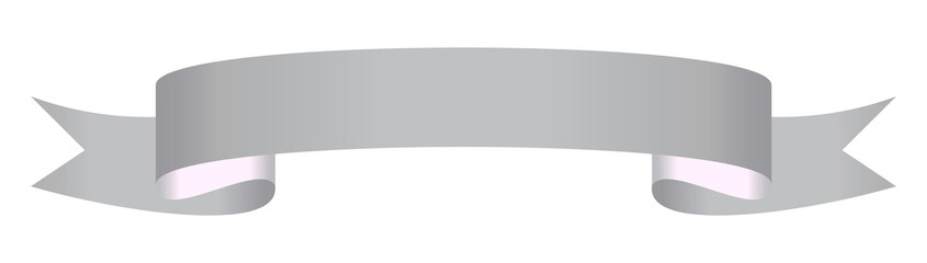Blank Ribbon Banner in Silver Color