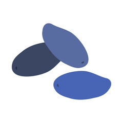 ハスカップ。フラットなベクターイラスト。
Honeyberry. Flat designed vector illustration.