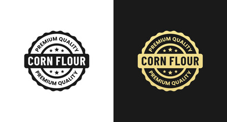 Corn flour label or Corn flour stamp vector isolated in flat style. Best Corn flour vector for packaging design element. Simple Corn flour logo for product packaging design element.