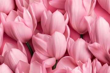 Fototapeta premium Spring Pink, Purple, Magenta, White Tulip Tulips Flower Flowers Seamless Repeating Repeatable Texture Pattern Tiled Tessellation Background Image