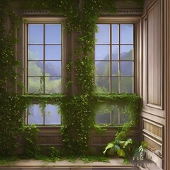  ivy-covered walls and large windows3, Generative AI