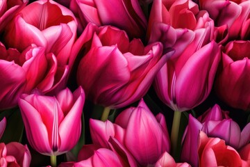 Obraz premium Spring Pink, Purple, Magenta, White Tulip Tulips Flower Flowers Seamless Repeating Repeatable Texture Pattern Tiled Tessellation Background Image
