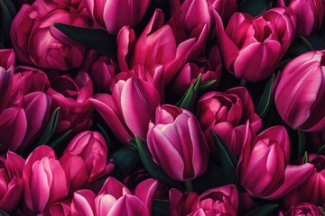 Fototapeta premium Spring Pink, Purple, Magenta, White Tulip Tulips Flower Flowers Seamless Repeating Repeatable Texture Pattern Tiled Tessellation Background Image