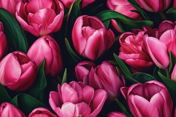 Obraz premium Spring Pink, Purple, Magenta, White Tulip Tulips Flower Flowers Seamless Repeating Repeatable Texture Pattern Tiled Tessellation Background Image