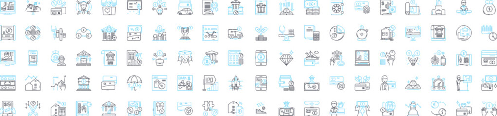 Commercial bank vector line icons set. Bank, Commercial, Banking, Finance, Credit, Investment, Account illustration outline concept symbols and signs