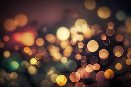 A blurry photo of a bunch of lights, abstract background with bokeh defocused lights, Generative AI