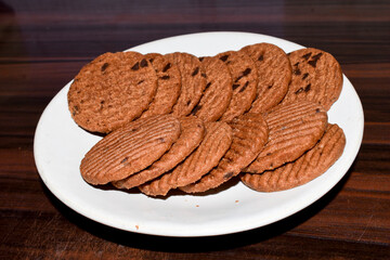 Biscuit on the wooden table background