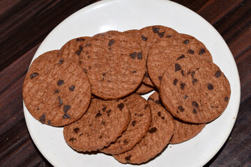 Biscuit on the wooden table background