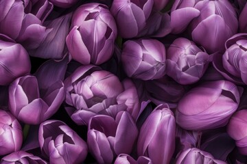Fototapeta premium Spring Purple, Blue, Lavender, Tulip Tulips Flower Flowers Seamless Repeating Repeatable Texture Pattern Tiled Tessellation Background Image