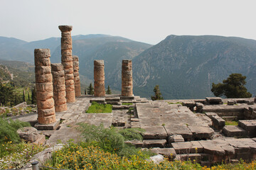 Ancient temple of Apollo at Delphi, Greece