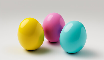 colorful easter eggs isolated on white