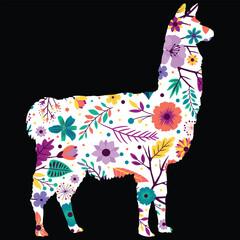 Llamas Vector, Llamas Flower Pattern vector, cute Llamas Flower Vector, Cute Llamas Flower Vector, Llamas vector Silhouette, Llamas icon Silhouette, Llamas Flower illustration																									