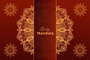 Vector luxury mandala background design.  Mandala for Ramadan, New year holiday, beauty spa salon, wedding invitation.