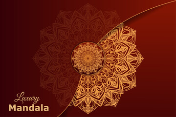 Vector luxury arabian style with golden mandala  background design.Mandala for Ramadan Mubarak, wedding invitation card , New year holiday, brochure, print.