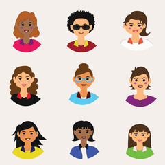 Avatar people set of faces