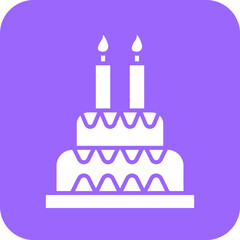 Vector Design Birthday Cake Icon Style