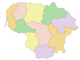 Fototapeta na wymiar Lithuania - Highly detailed editable political map.