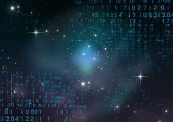 仮想現実のデジタル宇宙　ランダムな数字の羅列 © skyhigh.ring