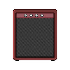 bass guitar amplifier cartoon vector illustration