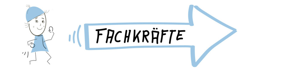 Obraz premium Fachkäfte Text Stift Band Banner suche Mitarbeiter Mangel Pfeil