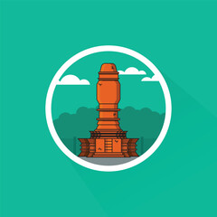 Illustration of Muara Takus Temple in Flat Design