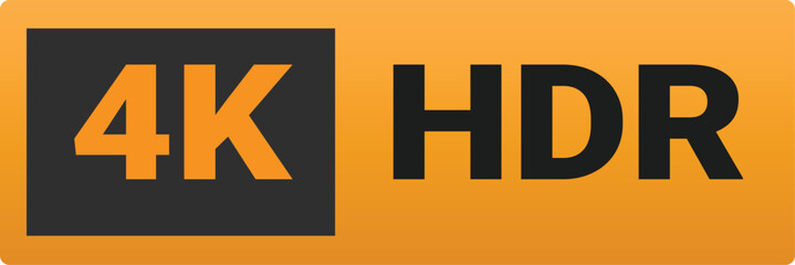 4K Ultra HD symbol, High definition 4K resolution vector
