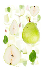 Pear Slice and Leaf Abstract