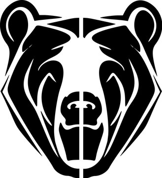 Vector logo with black and white bear