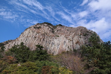 Fototapeta na wymiar Sanbangsan Mountain in Jeju Island, South Korea
