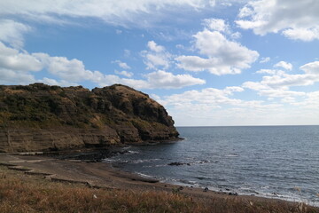 Republic of Korea Jeju Island beach and sky and clouds