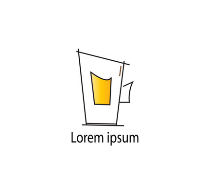 tea cup logo, bear ,beer cup logo, beer glass logo , beer glass