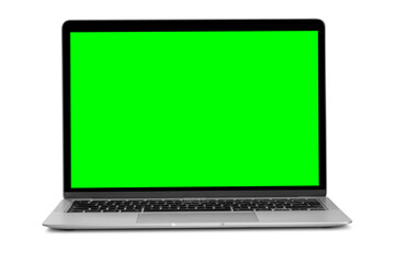 a modern laptop computer on the white background