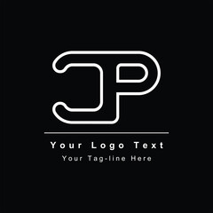 abstract letter CP or PC design logo template