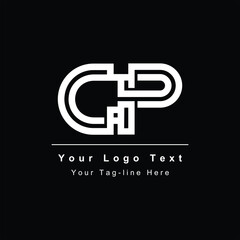 initial CP or PC design logo icon