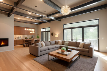 Fototapeta na wymiar Modern living room by Generative AI 