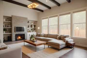 Modern living room by Generative AI 